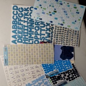 💥Blue Alphabet Stickers Bundle Lot Boy Scrapbooking Crafts